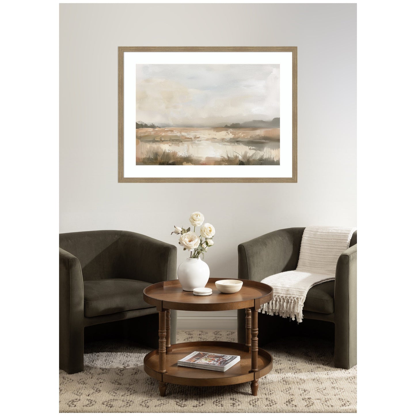 Neutral Abstract Landscape Framed Wall Art