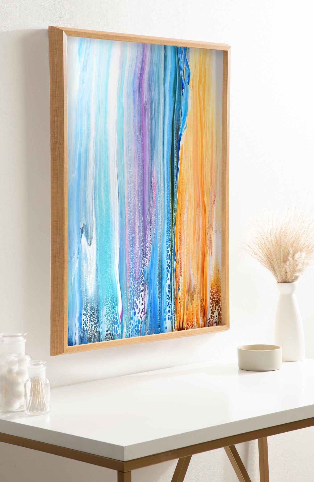 Sand and Surf Abstract Coastal Framed Wall Art