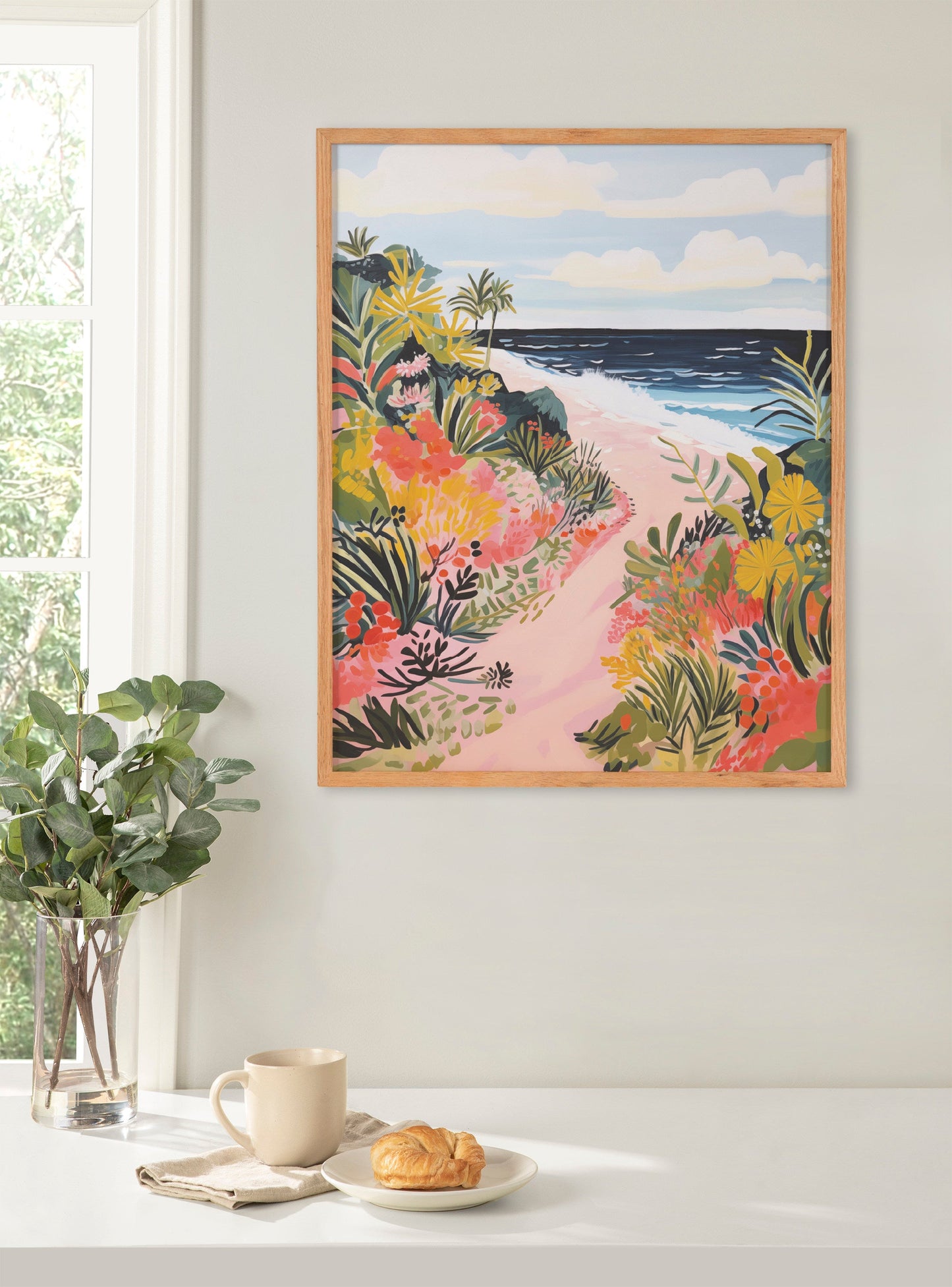 Tropical Ocean Path Coastal Framed Wall Art