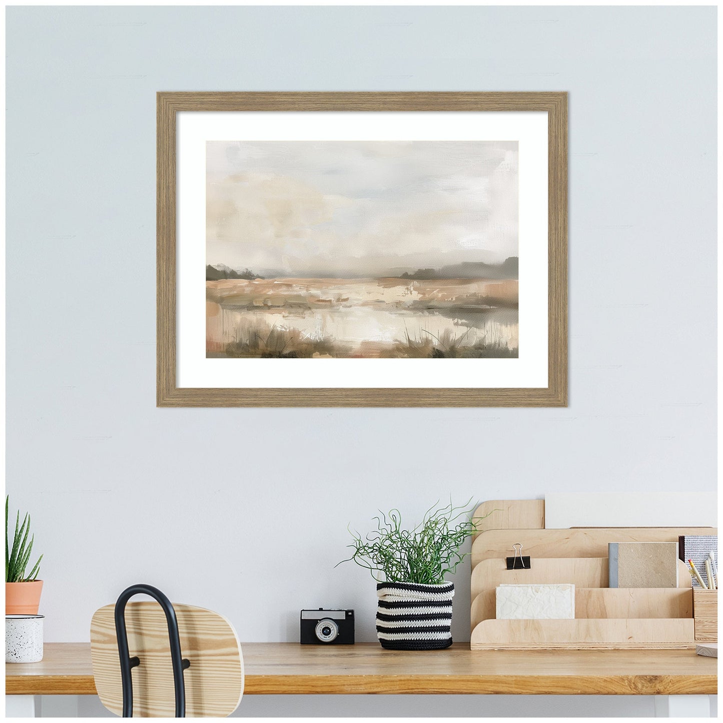 Neutral Abstract Landscape Framed Wall Art