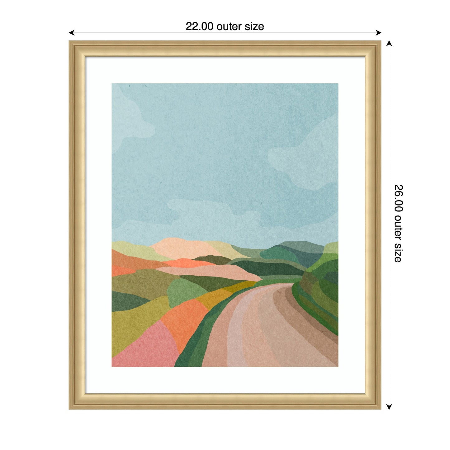 Country Road Landscape Framed Wall Art