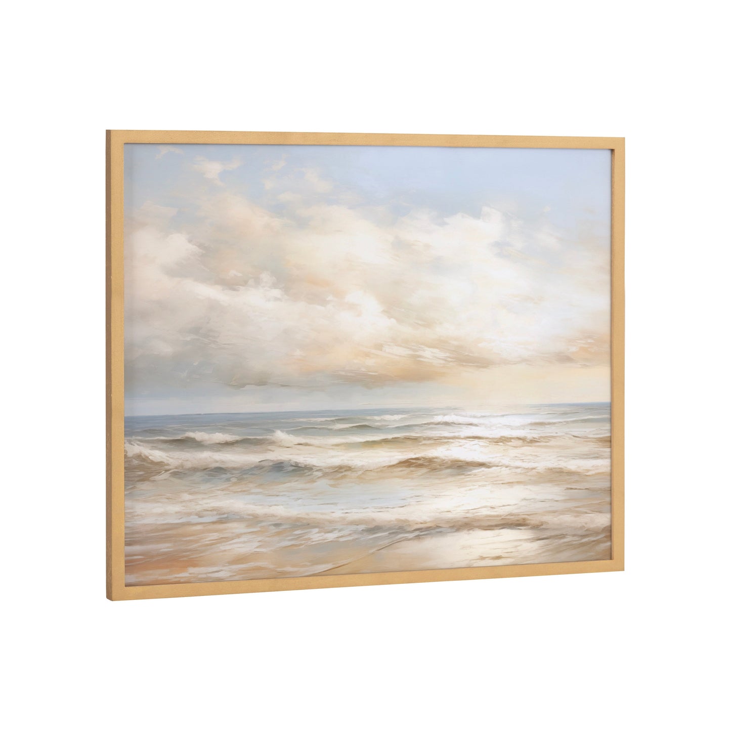 Beach Waves Sunset Coastal Framed Wall Art