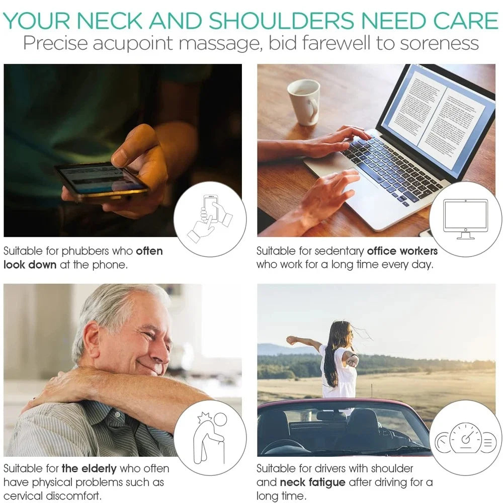 Dual Pressure Point Massager - Manual Neck & Shoulder Tool
