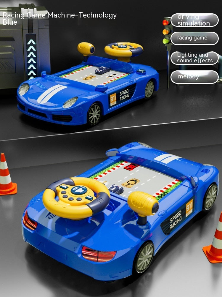 blue toy steering wheel for toddlers with lights and sounds