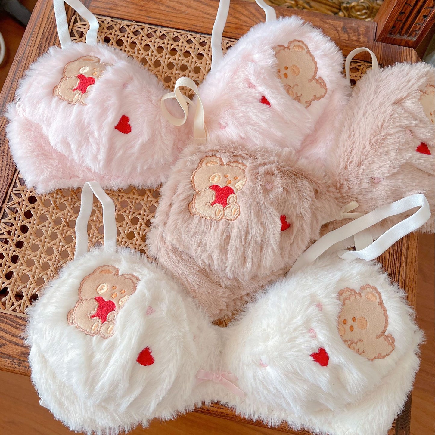 Teddy Bear Lingerie Set – Cozy Kawaii Plush Bra & Panty