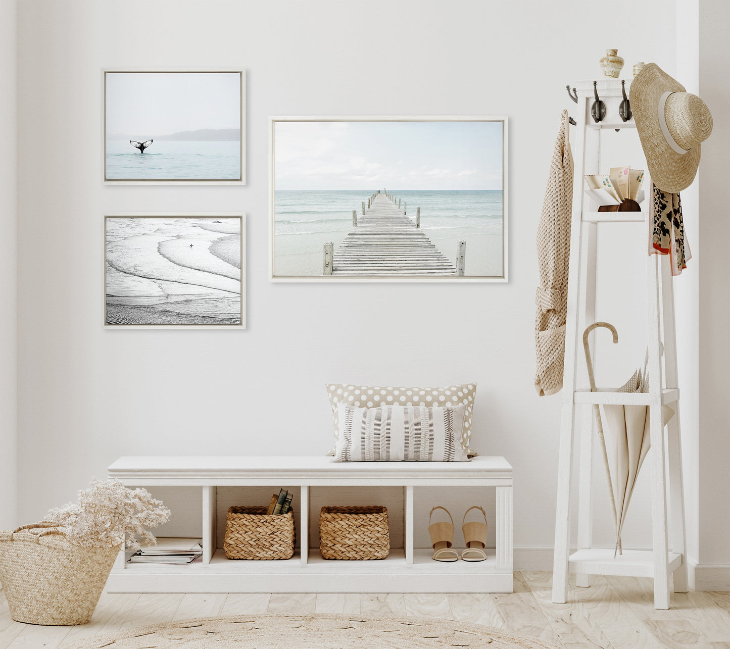Ocean Beach Framed Canvas Art Set