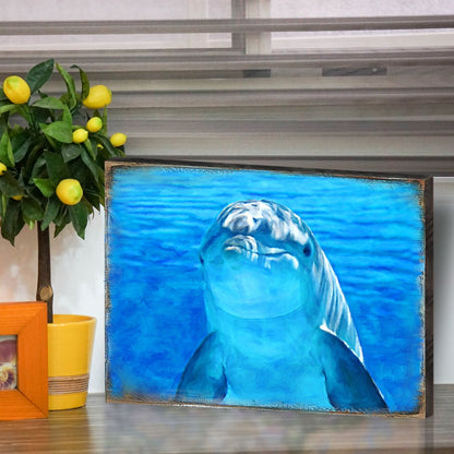 Dolphin Wood Wall Art - Coastal Sea Life Decor