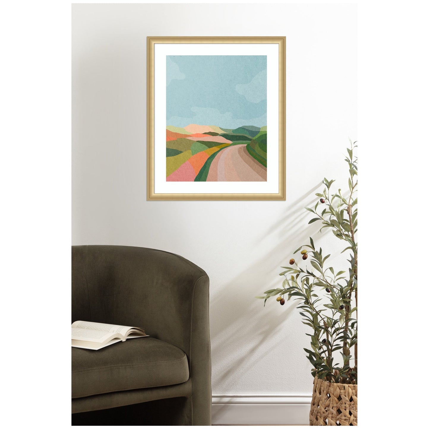 Country Road Landscape Framed Wall Art