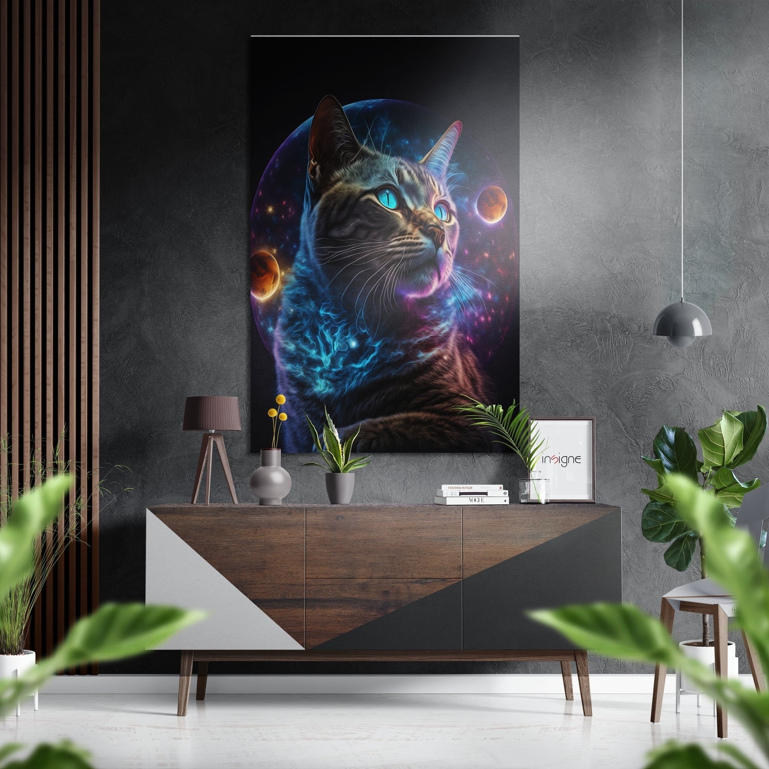 Cat Brushed Aluminum Dibond Wall Art - cat design
