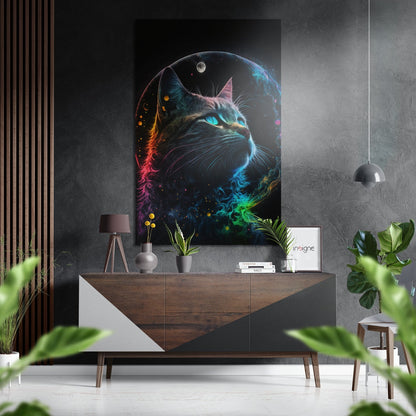 Cat Brushed Aluminum Dibond Wall Art - cat design
