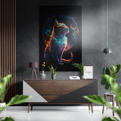 Cat Brushed Aluminum Dibond Wall Art - cat design