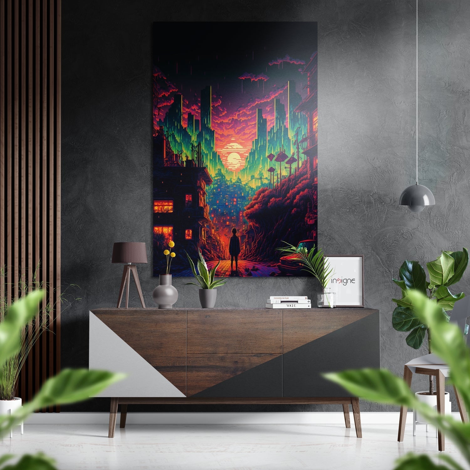To the Sunset brushed aluminum metal wall art