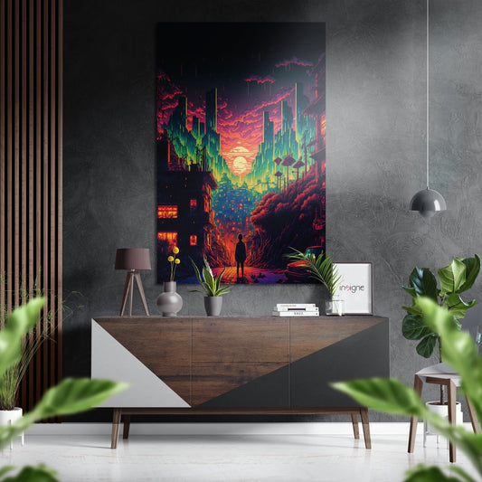 To the Sunset brushed aluminum metal wall art