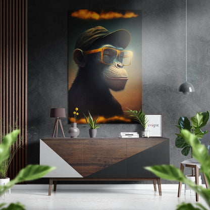 Wise monkey brushed aluminum dibond wall art print