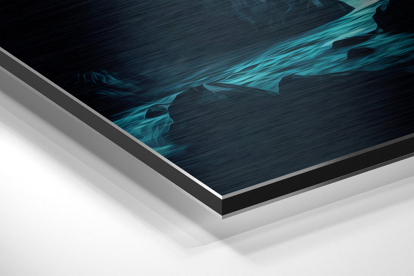 Misty Teal Valley Waterfall Metal Wall Art