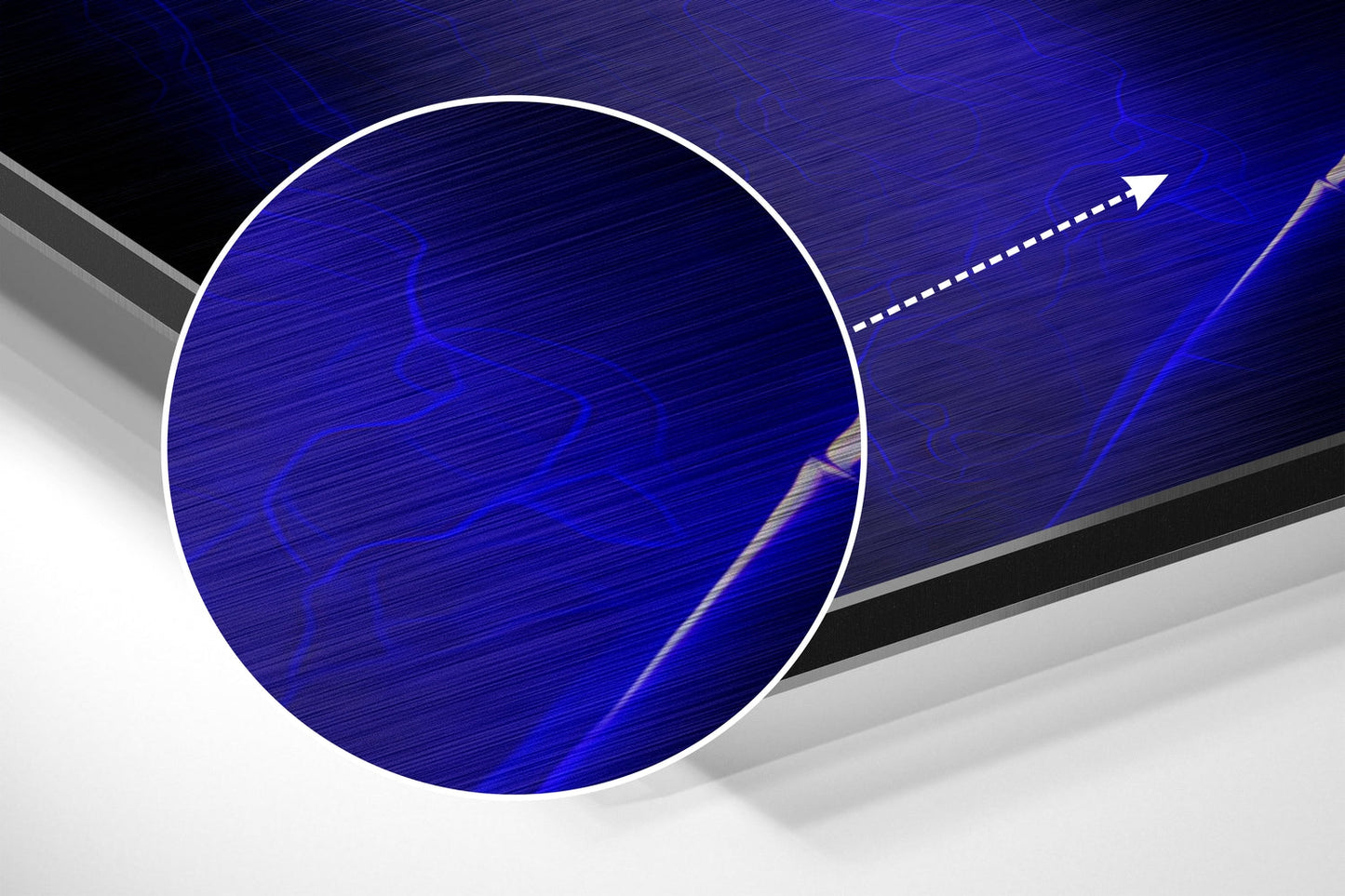 Electric Blue Fighter Face Metal Wall Art