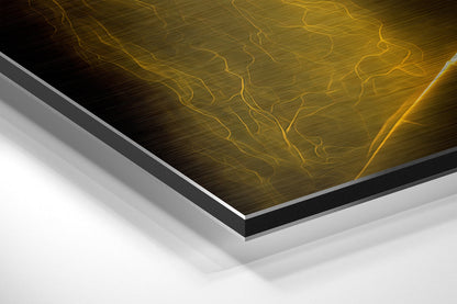 Golden Aura Fighter Face Metal Wall Art