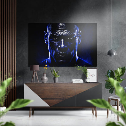 Sapphire Rim Light Boxer Stare metal wall art