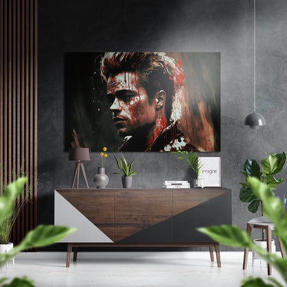 Red Paint Splash Rebel Profile metal wall art pop-art design