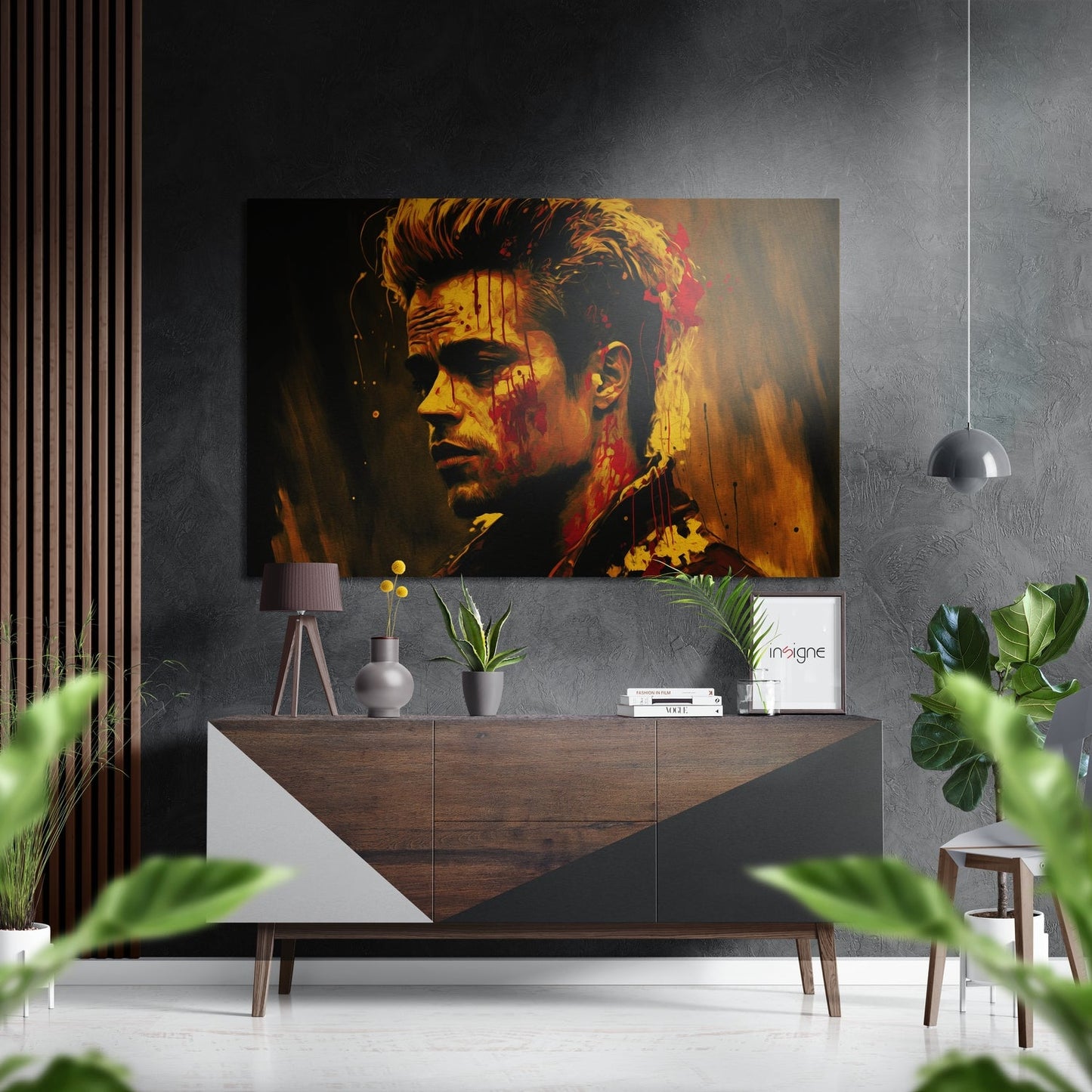 Rebel profile metal wall art