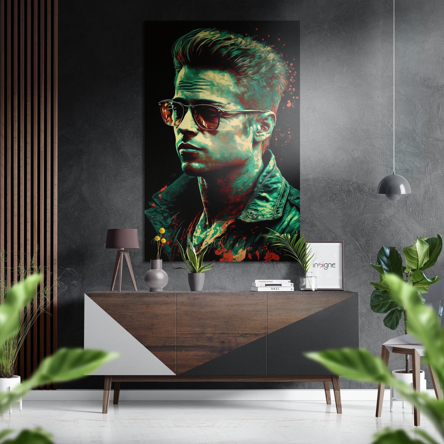 Emerald Tint Shades Portrait metal wall art print