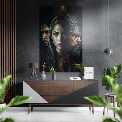 Blade-forged throne brushed aluminum metal wall art