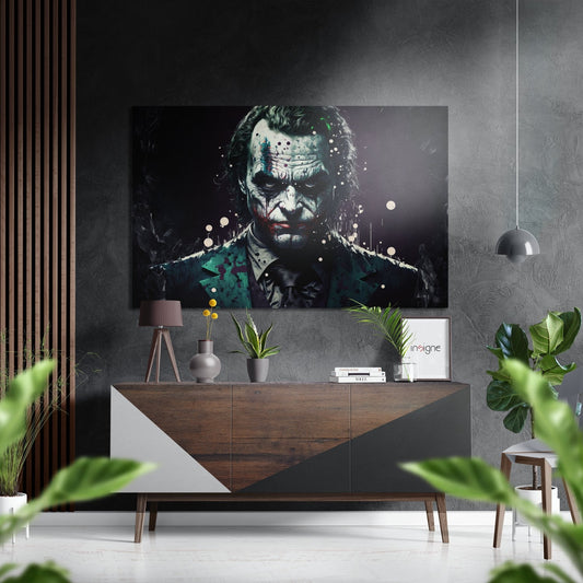 Clown face metal wall art brushed aluminum print
