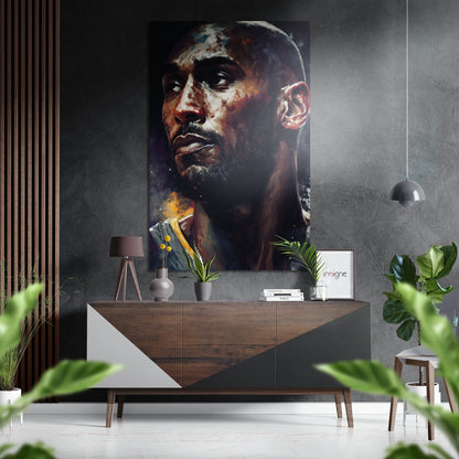 Basketball player splatter metal wall art
