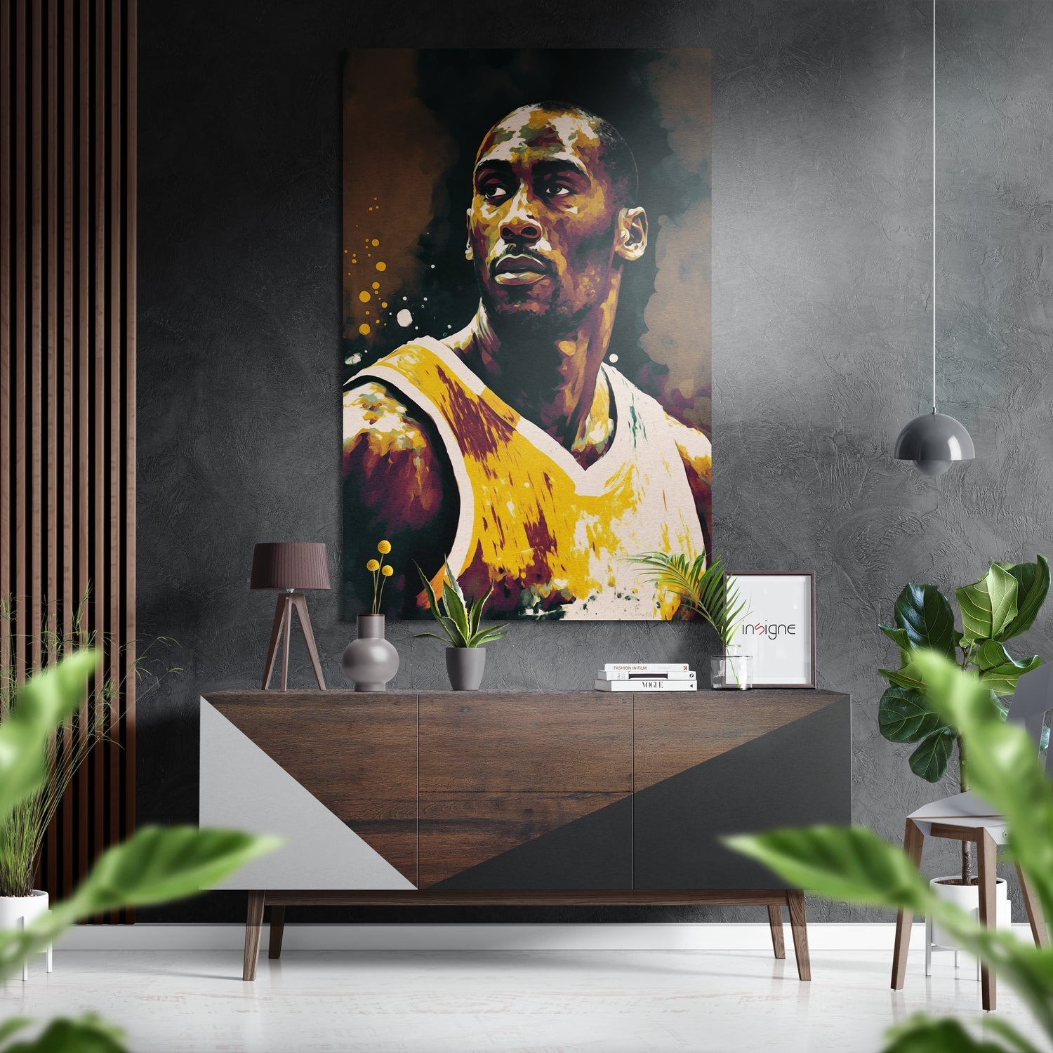 Yellow Jersey Basketball Metal Art