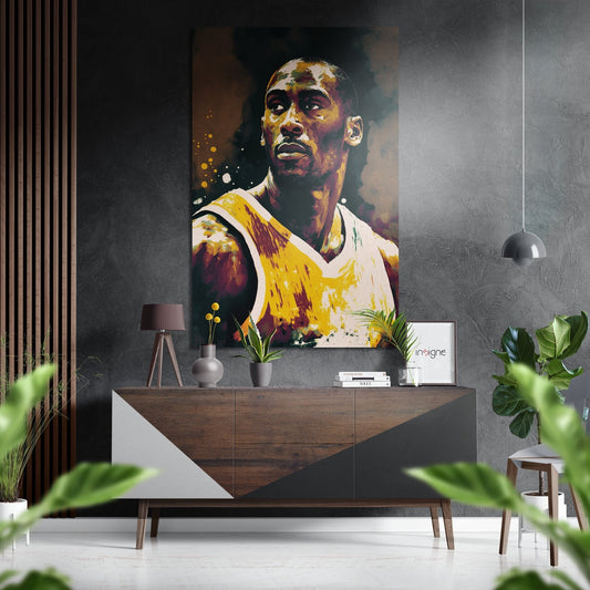 Yellow Jersey Basketball Metal Art