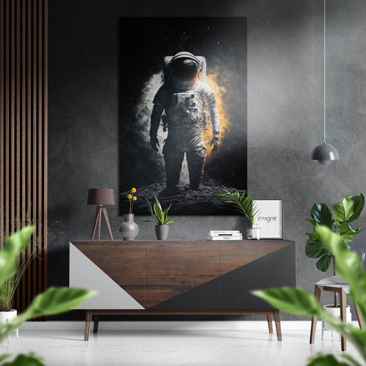 Astronaut brushed aluminum dibond wall art