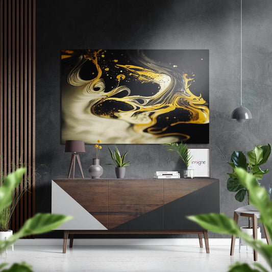 Abstract brushed metal wall art with sleek modern finish