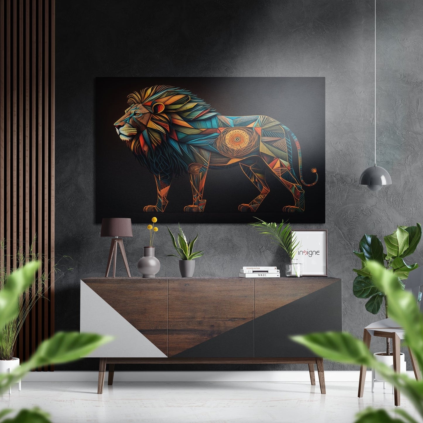 Lion metal wall art, wildlife design