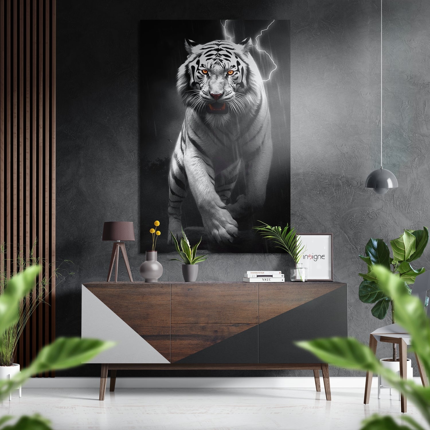 Anger of Tiger metal wall art bold tiger print