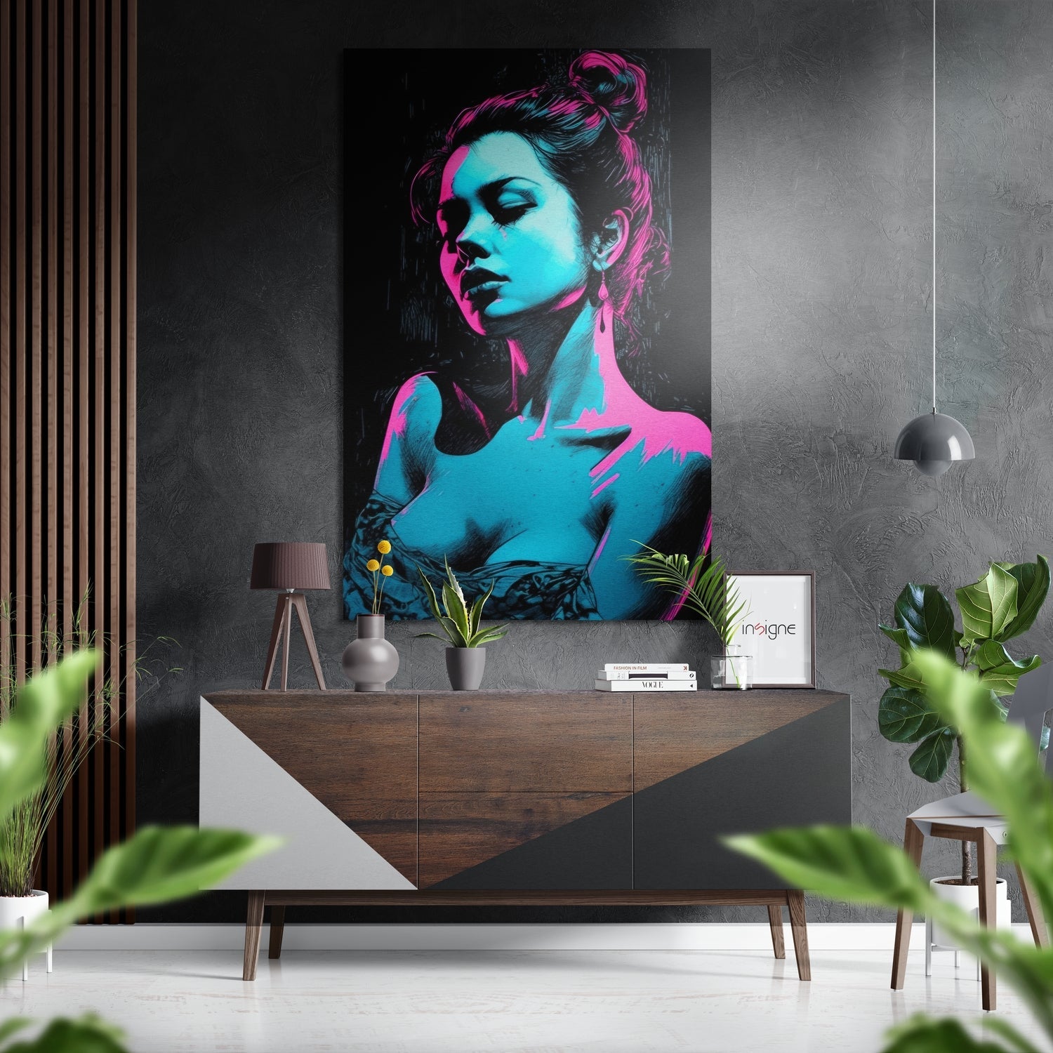 Woman metal wall art brushed aluminum
