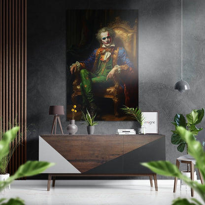 Clown in the Throne Metal Wall Art