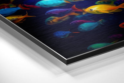 Rainbow Shoal of Tropical Fish Metal Wall Art
