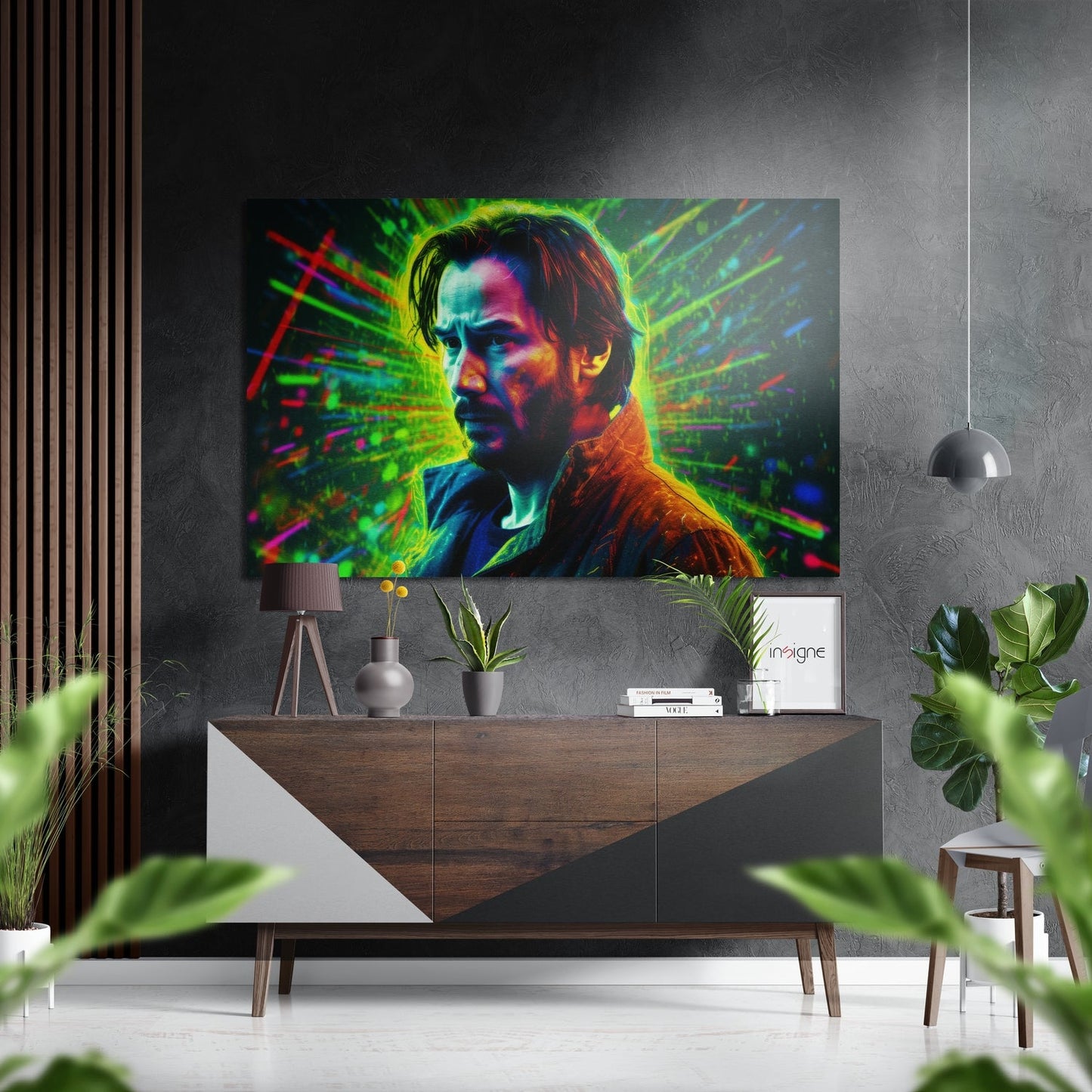 Black suit assassin silhouette metal wall art