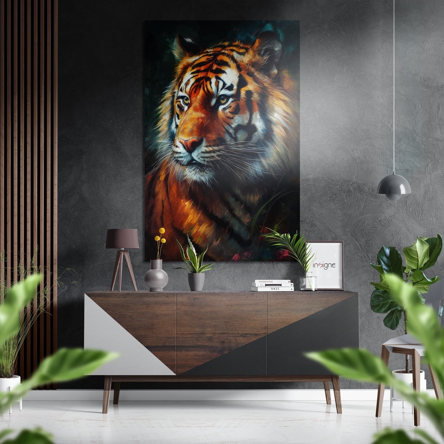 Tiger metal wall art