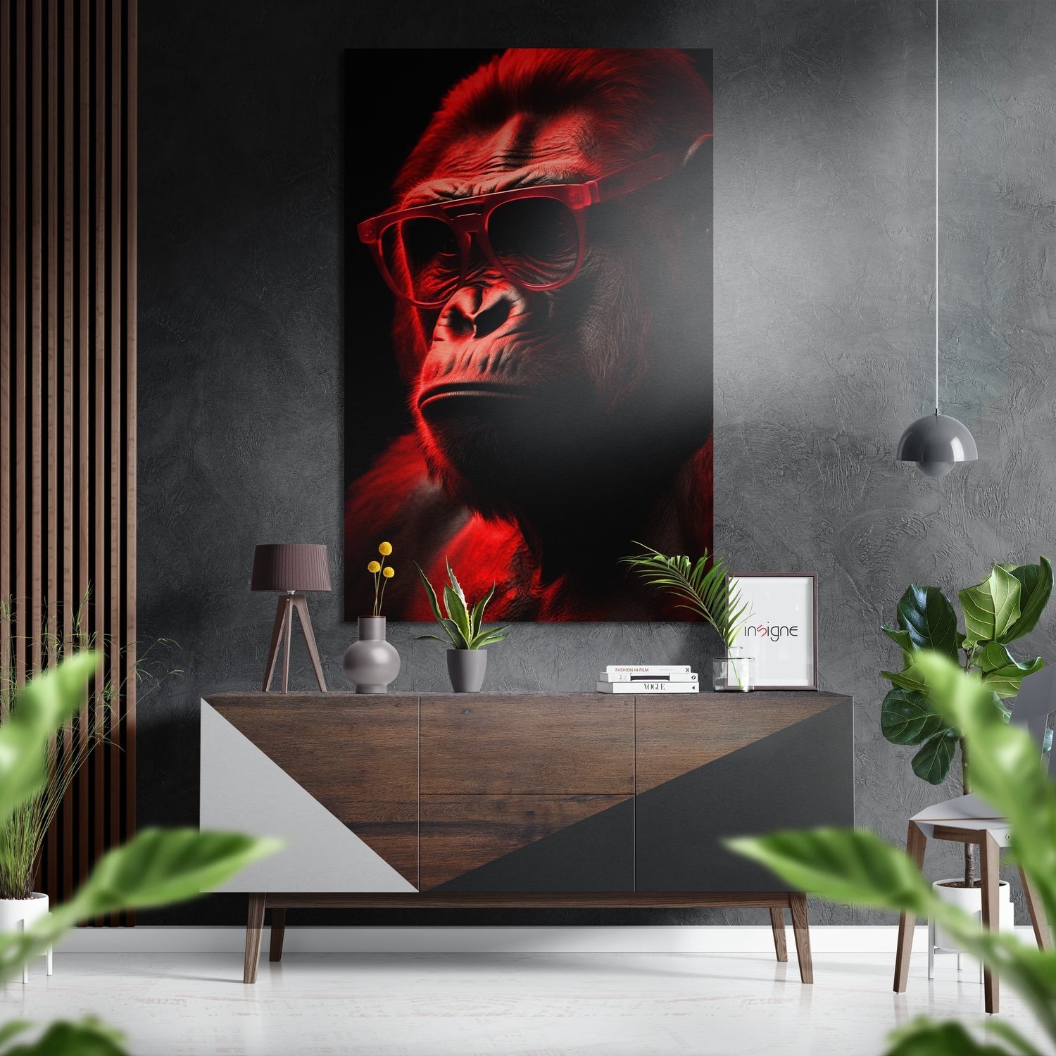 Wise monkey brushed aluminum dibond wall art print