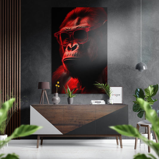 Wise monkey brushed aluminum dibond wall art print