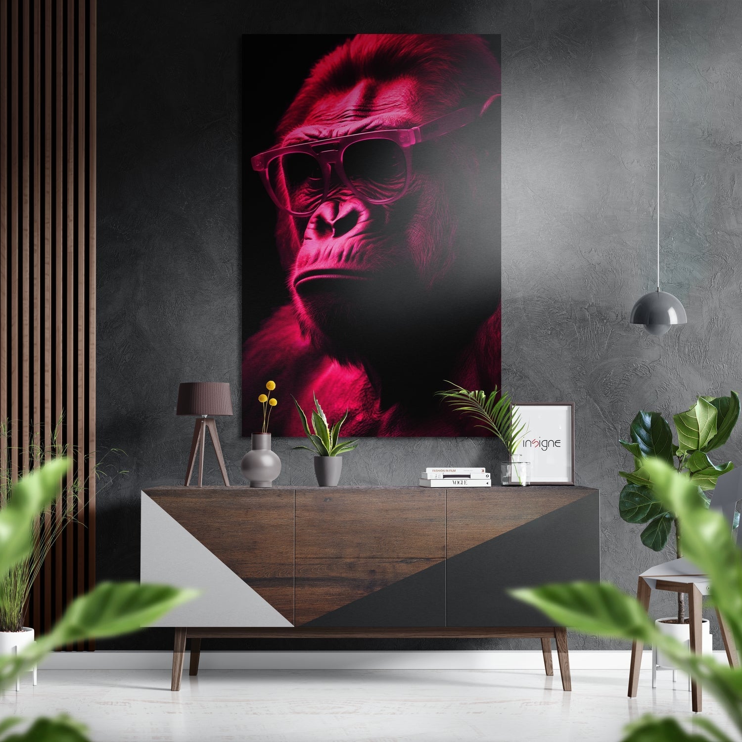 Wise monkey brushed aluminum dibond wall art print