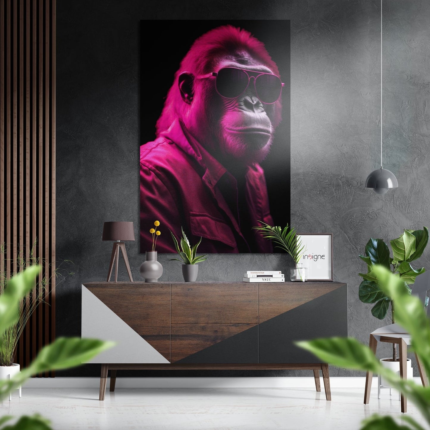 Cool monkey brushed aluminum dibond metal wall art