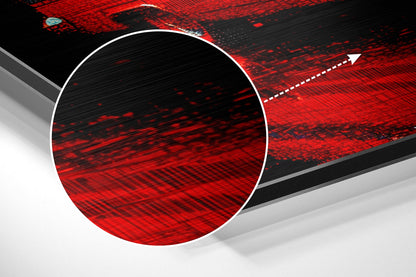 Red Fifties Cruiser Glitch Metal Wall Art