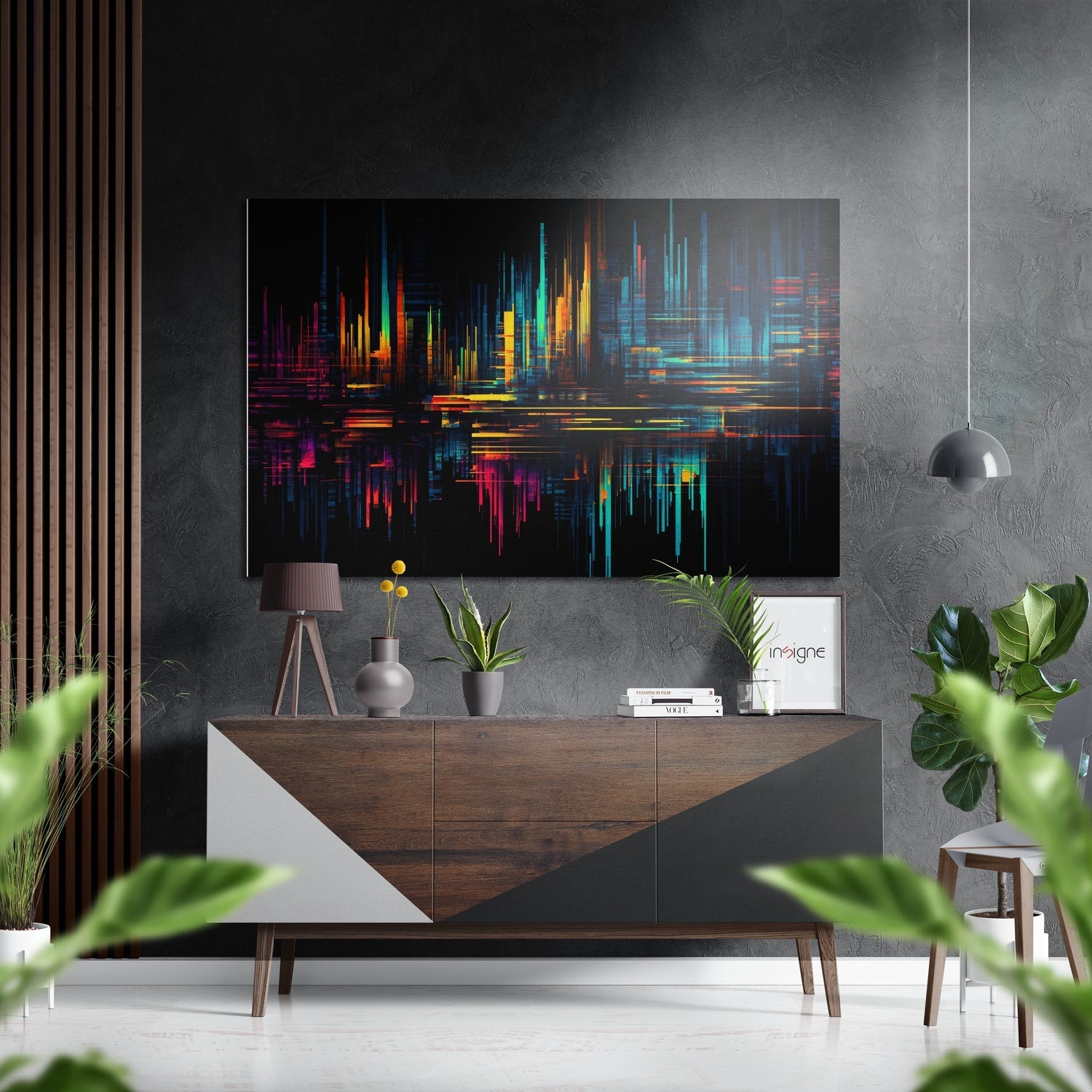 Abstract City Silhouette metal wall art with skyline design