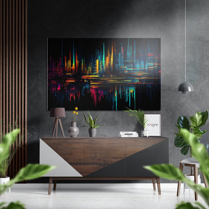 Abstract City Silhouette metal wall art with skyline design