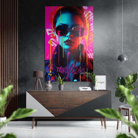 Woman metal wall art brushed aluminum dibond