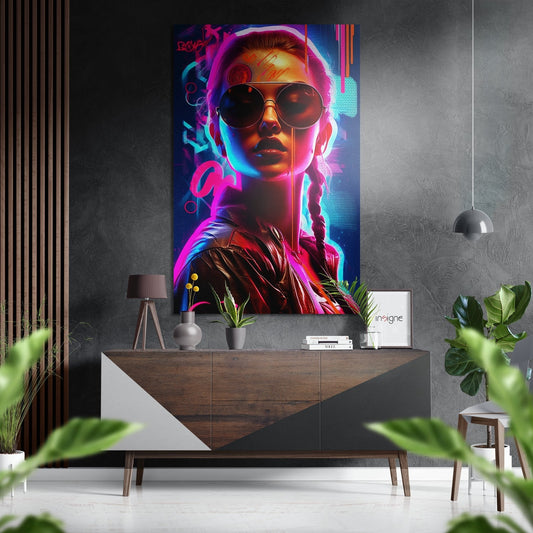 Woman brushed aluminum dibond metal wall art