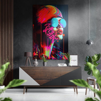 Woman Muse Metal Wall Art - brushed aluminum portrait