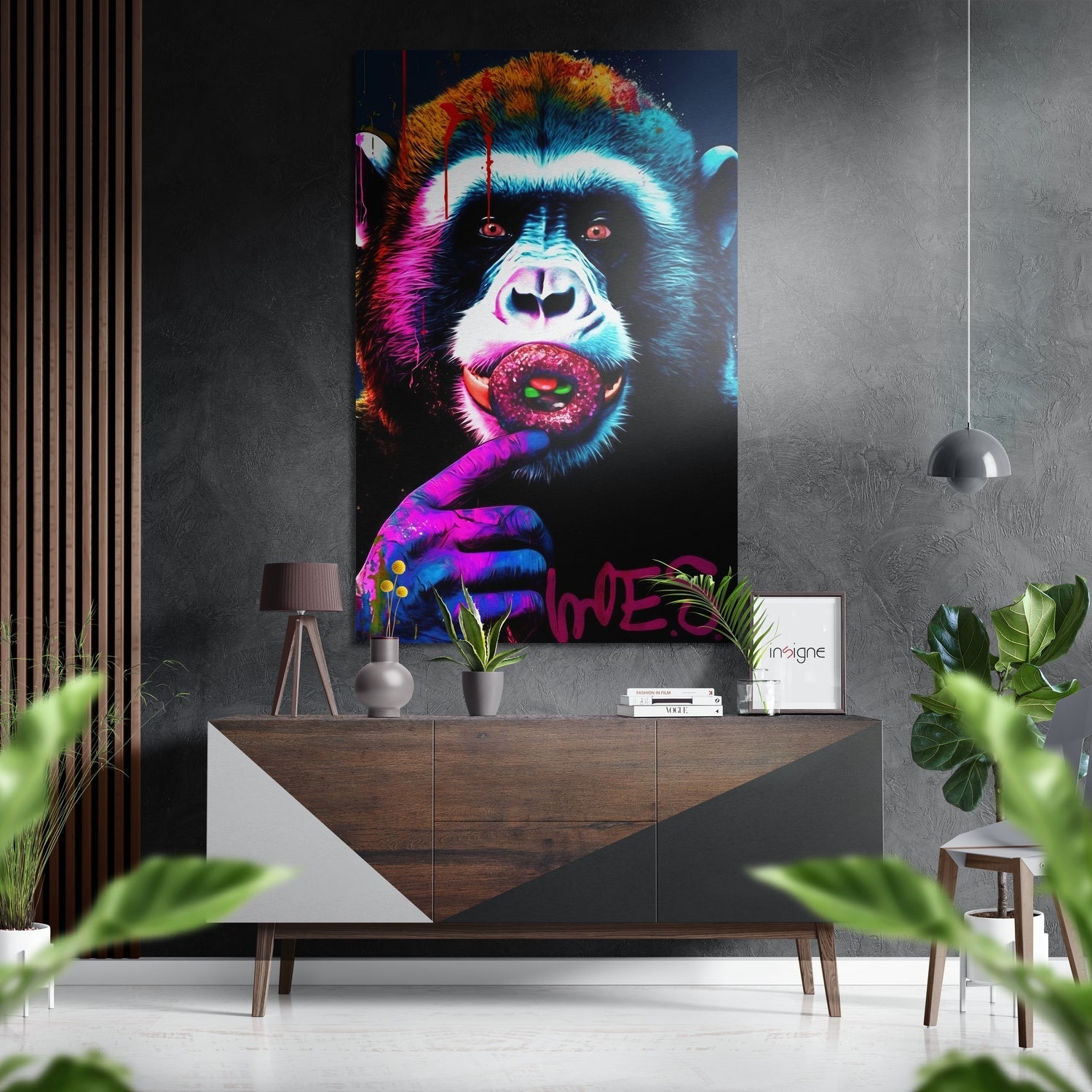 Monkey kiss metal wall art